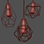 Versatile Pendant Lighting Trio 3D model small image 4