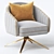 Elegant Pleated Swivel Chair 3D model small image 1