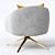Elegant Pleated Swivel Chair 3D model small image 4