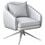 Elegant Pleated Swivel Chair 3D model small image 5