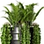 Rusty Concrete Pot Indoor Plants 3D model small image 3
