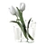 Blooming Tulip Bouquet with Aalto Finlandia Vases 3D model small image 6