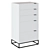 Minimalist Steel White Chest of Drawers 3D model small image 1