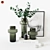 Elegant Glass Vase Set 3D model small image 1