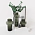 Elegant Glass Vase Set 3D model small image 3
