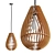 Modern Wooden Teardrop Pendant 3D model small image 1