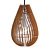 Modern Wooden Teardrop Pendant 3D model small image 2