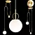 Art Deco Pendant Light: Cradle Brass 3D model small image 1