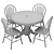 Modern Round Dining Table & Chairs Set 3D model small image 6