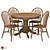 Modern Round Dining Table & Chairs Set 3D model small image 7