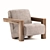 Modern Wood Frame Occasional Chair 3D model small image 1