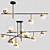 Sleek Metal and Glass Chandeliers 3D model small image 4