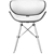 Sleek Gerald Black Chair 3D model small image 12