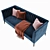 Luxury Velvet Metal Sofa 3D model small image 2
