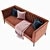 Luxury Velvet Metal Sofa 3D model small image 4
