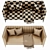 Luxury Velvet Metal Sofa 3D model small image 5