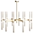 Elegant Marina Chandelier | Soft Gold & Clear Pyrex Glass 3D model small image 1