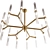 Elegant Marina Chandelier | Soft Gold & Clear Pyrex Glass 3D model small image 3