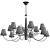 Elegant Lightstar Vortico Chandelier 3D model small image 4