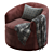 Coco Republic Luna Swivel Chair: Elegant Comfort and Versatility 3D model small image 3