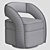 Swivel Armchair: Premium Comfort & Stylish Design 3D model small image 4