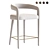 Modern White Counter Stool 3D model small image 1