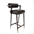 Modern Velvet and Leather Bar Chair 3D model small image 5