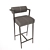 Modern Velvet and Leather Bar Chair 3D model small image 6