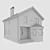 Geometric Cottage with Night Lighting 3D model small image 4