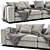 Modern Minotti Leonard 2-Seater Sofa 3D model small image 3