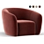 Elegant Alexis 45 Fabric Chair 3D model small image 2
