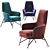 Vibrant Vasco Fabric Accent Chair 3D model small image 2