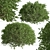 3-Piece Boxwood Shrub Set: Elegant & Evergreen 3D model small image 4