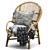 Vintage Rattan Accent Chair 3D model small image 4