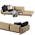 Flexform Soft Dream Chaise Lounge: Unparalleled Comfort & Elegance 3D model small image 2