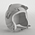 Pro Leather Moto Helmet 3D model small image 5