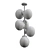 Elegant Jade 6 Drop Chandelier 3D model small image 2