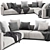 Luxury Flexform Lario Sofa: Elegant Comfort 3D model small image 3