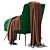 Luxury Emerald Velvet Lounger 3D model small image 4