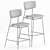 Retro Chic Metal Stool Set 3D model small image 2