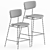 Retro Chic Metal Stool Set 3D model small image 3