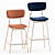 Retro Chic Metal Stool Set 3D model small image 6