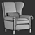 Elegant Malonne Armchair 3D model small image 5