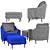 Sophisticated Everett Chair - West Elm 3D model small image 3