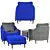 Sophisticated Everett Chair - West Elm 3D model small image 4