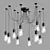 Elegant 10-Light Cable Chandelier 3D model small image 1