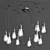 Elegant 10-Light Cable Chandelier 3D model small image 3