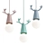 Elegant Deer Horn Pendant Light 3D model small image 1