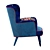 Pomegranate Blues Gobelin Armchair: Timeless Elegance 3D model small image 3