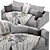 Elegant Linteloo Mauro 2-Seat Sofa 3D model small image 3